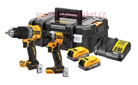 DeWALT DCK2050E2T 18V AKU kombo sada, 2x1,7Ah, nabíječka, Tstak (DCD805, DCF850)